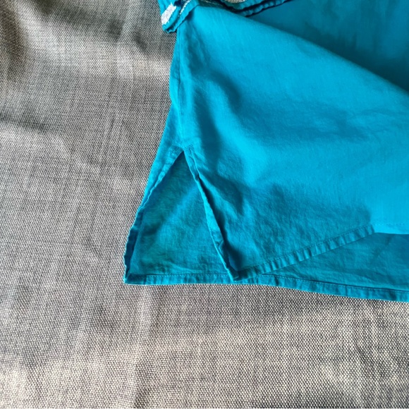 Kaktus Shirt Womens Large Blue Tunic Top Embroidered Boho Hippie Hipster Blouse - Picture 8 of 16